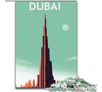 Puzzle per adulti 1000 pezzi Dubai City Emirati Arabi Uniti Viaggio Adatto a persone dai 14 anni in su Gioco educativo Sfida Giocattolo Regalo per compleanni (50x75cm) 1000 pezzi