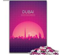 Puzzle per adulti 1000 pezzi Dubai Emirati Arabi Uniti Rompicapo Gioco Decorazione murale Regali unici per compleanno e Natale (38x26cm) 1000 pezzi