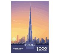 Puzzle Per Adulti 1000 Pezzi Dubai Skyline at Sunset Puzzle Rompicapo Gioco Difficile Regali Difficili Per Amici E Familiari 52x38cm/1000pcs