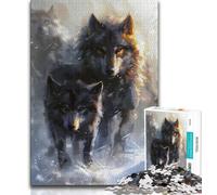 Puzzle per adulti 1000 pezzi Due lupi, aiuta il cervello ad allenarsi, giocattoli avvincenti per coltivare la pazienza, regalo per compleanni 75x50cm