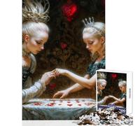 Puzzle per adulti 1000 pezzi Due regine e cuori ispirato ad Alice nel paese delle meraviglie giocattoli fai da te regalo di compleanno giochi rilassanti con pezzi completamente interconnessi
