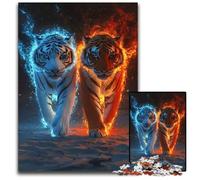 Puzzle per adulti 1000 pezzi Due tigri Puzzle in legno Regalo perfetto per le feste di Natale, Halloween, Pasqua, Capodanno 50X75CM
