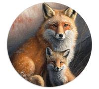Puzzle per adulti 1000 pezzi Due volpi, puzzle rotondo da 1000 pezzi, gioco interattivo per famiglie, adatto dai 14 anni in su (67,5x67,5cm)