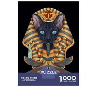 Puzzle Per Adulti 1000 Pezzi Egyptian Cat Pharaoh Art Print Puzzle Per Adolescenti Giochi Rilassanti Un'opera D'arte Regali Unici Per Compleanno E Natale 52x38cm/1000pcs