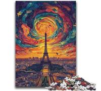 Puzzle per adulti 1000 pezzi "Eiffel psichedelico", difficile da completare ma divertente e umoristico, regalo di compleanno, regali, arte murale 26x38cm