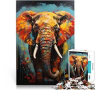 Puzzle per adulti 1000 pezzi elefante africano il puzzle 26x38cm con poster coordinato e foglio di domande per adolescenti a partire dai 14 anni