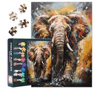Puzzle per adulti, 1000 pezzi, elefante, animal jigsaw puzzles, puzzle per adulti, educativo Fun Games or Toys for Elders Friends 50 x 70 cm