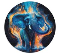 Puzzle per adulti 1000 pezzi Elefante blu Puzzle rotondo Gioco rompicapo, Gioco interattivo per famiglie, Adatto per età 14+ 67,5x67,5 cm