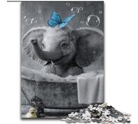 Puzzle per adulti, 1000 pezzi, elefante e farfalla blu, puzzle impossibili per adulti, perfetti per il divertimento in famiglia, per compleanni e Natale (dimensioni 26x38cm)