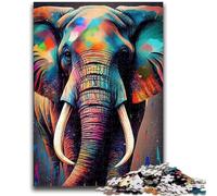 Puzzle per adulti 1000 pezzi Elefante Pop Art Animale per 14 anni e oltre Interessanti regali per ridurre lo stress per amici e familiari 50x75cm