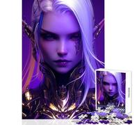 Puzzle per adulti 1000 pezzi Elfo della notte oscura Gotico Oro Giocattoli fai da te Ottimo regalo per giochi Giochi rilassanti Lista dei desideri con Babbo Natale Dimensioni 38x26cm