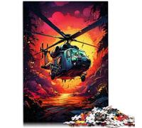 Puzzle per adulti 1000 pezzi elicottero synthwave divertente per tutta la famiglia Sfida per l'intelligenza del cervello giocattolo avvincente 50 x 70 cm