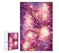 Puzzle per adulti, 1000 pezzi, Enchanted Pink Blossom Forest Puzzles per adolescenti, giochi di pensiero, quadri da parete, regali di Natale e di compleanno, 1000 pezzi