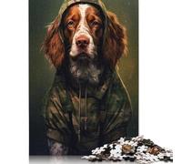 Puzzle per adulti 1000 pezzi Epagneul Breton Camo Puzzle Jigsaw per interagire con i membri della famiglia 1000 pezzi (38x26 cm)