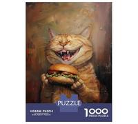 Puzzle Per Adulti 1000 Pezzi Evil Cat Hamburger Food Puzzle Giochi Rilassanti Offerta Regalo Di Compleanno Come Regali Per Tutta La Famiglia 70x50cm/1000pcs