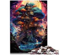 Puzzle per adulti, 1000 pezzi, fantasia casetta dell'albero difficile, per tutta la famiglia, per adolescenti dai 14 anni in su, 26 x 38 cm
