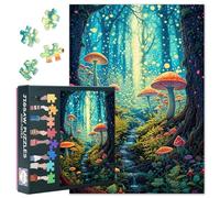 Puzzle per adulti, 1000 pezzi, fantasia foresta arte, 70 x 50 cm, design a fungo, difficile impossibile, gioco di famiglia, per uomini e donne (decorazione per la casa)