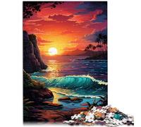 Puzzle per adulti, 1000 pezzi, fantastico tramonto in spiaggia, gioco di famiglia e 50 x 70 cm, per alleviare lo stress, sfida difficile per adolescenti dai 14 anni in su