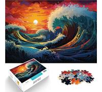 Puzzle per adulti 1000 pezzi Fantastico Tramonto Onde Puzzle Divertenti in Famiglia Sollievo dello Stress Staycation Uccidere il tempo per adolescenti 14 anni e oltre 26x38cm