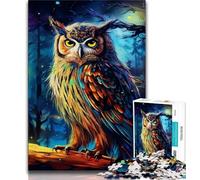 Puzzle per adulti 1000 pezzi Fantasy Art Owl per adolescenti, antistress, sfida difficile, giocattoli per la decorazione della casa (dimensioni 38x26cm)