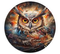 Puzzle per adulti 1000 pezzi Fantasy Art Owl Puzzle rotondo da 1000 pezzi Gioco interattivo per famiglie, adatto per età 14+ (67,5x67,5cm)