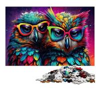 Puzzle per adulti 1000 pezzi Fantasy Art Owl Puzzles per puzzle in legno giocattolo educativo antistress (dimensioni 75x50 cm)