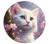 Puzzle per adulti 1000 pezzi Fantasy Cat, puzzle rotondo da 1000 pezzi, gioco interattivo per famiglie, adatto per età 14+, 67,5x67,5 cm