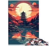 Puzzle per Adulti 1000 Pezzi Fantasy Giappone Luna Pagoda Difficile e Sfida grande 50 cm x 74,9 cm per Adolescente Età 14 Up