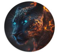 Puzzle per adulti 1000 pezzi Fantasy Leopard, puzzle rotondo da 1000 pezzi, gioco interattivo per famiglie, adatto per età 14+, 67,5x67,5 cm