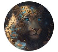 Puzzle per adulti 1000 pezzi Fantasy Leopardo Puzzle rotondo da 1000 pezzi Ideale come decorazione fai da te e come regalo rompicapo 67,5x67,5 cm