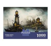 Puzzle Per Adulti 1000 Pezzi Fantasy Lighthouse Island Scene Puzzle Per Adolescenti Giocattolo Decorazione Da Parete Decorazione Da Parete Regali Per Amici E Familiari 70x50cm/1000pcs