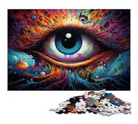 Puzzle per adulti 1000 pezzi Fantasy Occhi colorati Puzzle con poster abbinato e foglio di quiz 1000 pezzi (38x26 cm)