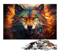 Puzzle per adulti 1000 pezzi Fantasy Planet Wolf The Jigsaw Puzzle con poster abbinato e foglio di quiz 1000 pezzi (38x26 cm)