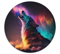 Puzzle per adulti 1000 pezzi Fantasy Wolf Puzzle rotondo da 1000 pezzi Ideale come decorazione fai da te e come regalo rompicapo 67,5x67,5 cm