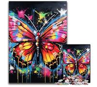 Puzzle per adulti 1000 pezzi Farfalla Arte Graffiti Puzzle impossibili per adulti Ideale per divertimento in famiglia, relax e regali per le vacanze 26X38CM/10,23x14,96 pollici