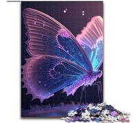 Puzzle per adulti 1000 pezzi farfalla rosa e viola in legno, regalo perfetto per compleanni, Natale, Halloween, Ringraziamento, Pasqua 1000 pezzi(50x75cm)