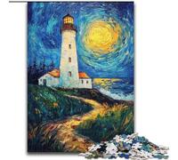 Puzzle per adulti, 1000 pezzi, faro sotto il cielo notturno, puzzle per adulti 26X38cm, gioco creativo per famiglie e decorazioni per la casa, regalo di Natale perfetto per adolescenti