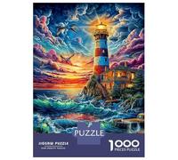 Puzzle Per Adulti 1000 Pezzi - Faro sul mare Difficile | Gioco Relax Anti-Stress Con Stampa Nitida | Decorazione Unica Per Appassionati 38x26cm/1000pcs