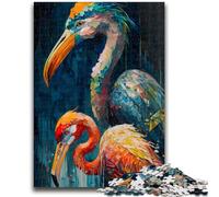 Puzzle per adulti 1000 pezzi fenicotteri colorati Duo per età 14+ Quiz Game Attività divertenti a casa, regalo di compleanno, regali di viaggio 50x75cm