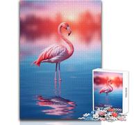 Puzzle per adulti 1000 pezzi Fenicottero nel lago Gioco impossibile Taglio di precisione Regali di Babbo Natale segreto Dimensioni 38x26cm