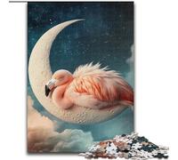 Puzzle per adulti 1000 pezzi Fenicottero sulla luna, giochi educativi per la decorazione della casa, ideale come regalo per tutta la famiglia (dimensioni 50x75cm)