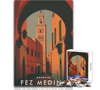 Puzzle per adulti 1000 pezzi Fez Medina Marocco Giocattolo Gioco intellettuale Un'opera d'arte Giocattolo educativo Dimensioni 38x52cm