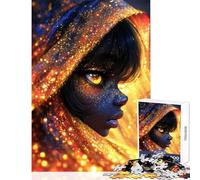 Puzzle per adulti 1000 pezzi Figura incappucciata con scintille dorate Giocattoli antistress Ottimo regalo per giochi Gioco pratico Decompressione intellettuale Dimensioni 38x26cm