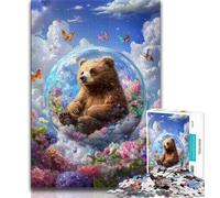 Puzzle per adulti 1000 pezzi Fiore Orso Bruno, giocattolo educativo intellettuale decomprimente, regalo di compleanno, regali (75x50cm)
