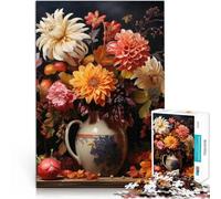 puzzle per adulti 1000 pezzi Fiori autunnali Fatto di cartone per età pari o superiore a 14 anni per la decorazione della casa Idee regalo misurare:26x38cm/10.24 x 14.96pollice