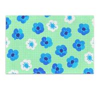 Puzzle per adulti, 1000 pezzi, fiori blu e verdi petali, pittura artistica, divertente puzzle per famiglia, regalo divertente, 75 x 50 cm