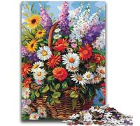 Puzzle per adulti 1000 pezzi Fiori difficili nel cesto per età 14+ Giochi educativi per adulti e adolescenti Opera d'arte regalo 26x38cm