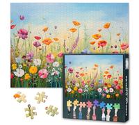 Puzzle per adulti, 1000 pezzi, fiori in fiore, puzzle, 1000 pezzi, fiori selvatici, papaveri, giochi di puzzle per donne, decorazione della casa, dimensioni 70 x 50 cm