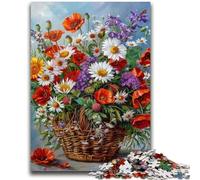 Puzzle per adulti 1000 pezzi Fiori nel cesto Antistress Staycation Kill Time Decorazione perfetta per età 14+ 26x38cm