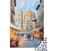Puzzle Per Adulti 1000 Pezzi Florence Market Scene-2 Puzzle Per Adolescenti Giochi Rilassanti Un'opera D'arte Regali Unici Per Compleanno E Natale 38x26cm/1000pcs